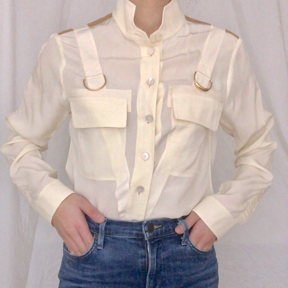 Chloe long sleeve shirt with utility details size